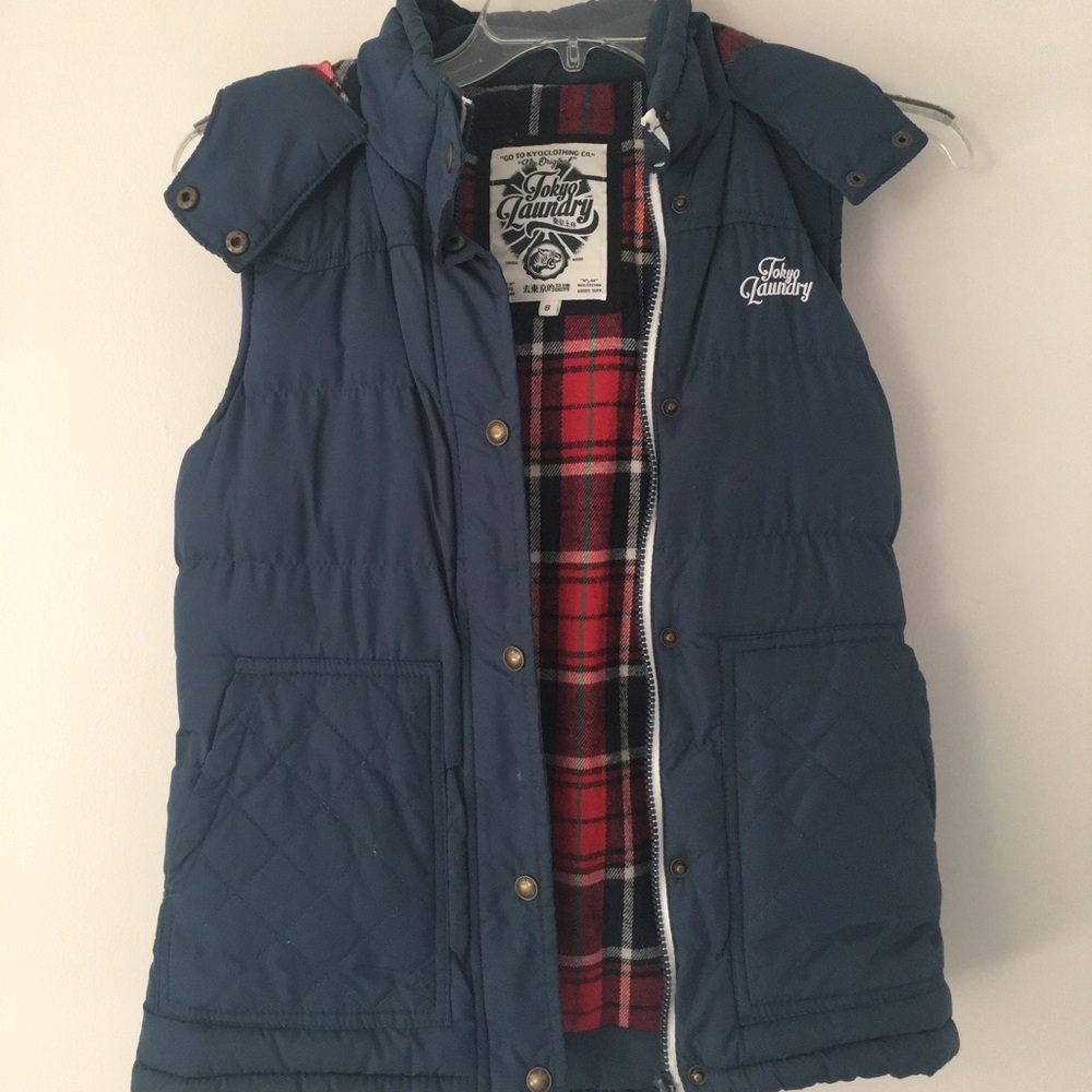 Navy w/ Plaid lining Vest